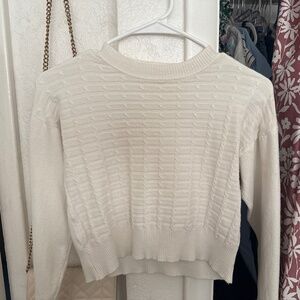 Cropped cream fall sweater